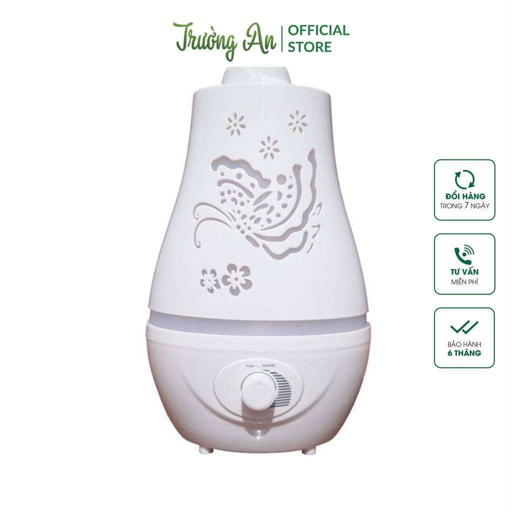 Máy phun sương tạo ẩm siêu âm, khuếch tán tinh dầu Hồ Điệp Tròn, dung tích 2400ML, đèn LED nhiều màu, hết nước tự tắt