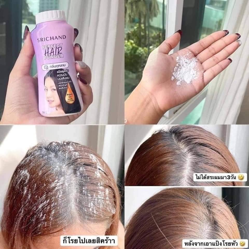 01 Phấn Bột Kiềm Dầu Cho Tóc Perfect Hair Powder Srichand Thái Lan 30gram