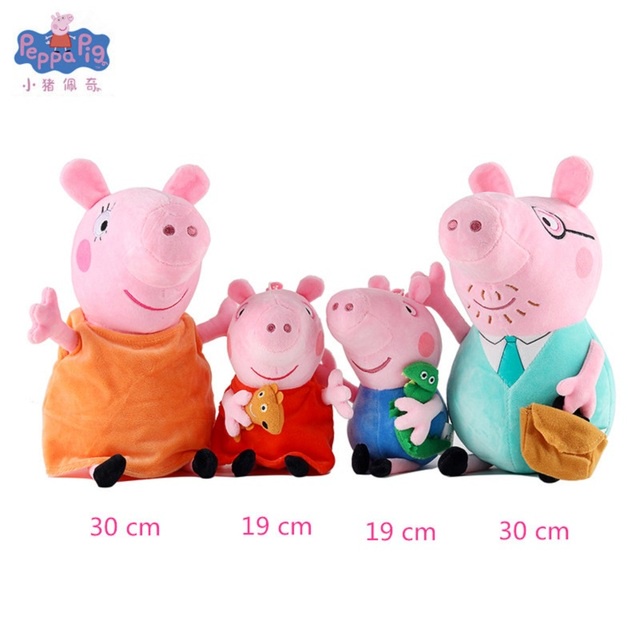 Set 4 Thú Nhồi Bông Hoạt Hình Gia Đình Heo peppa