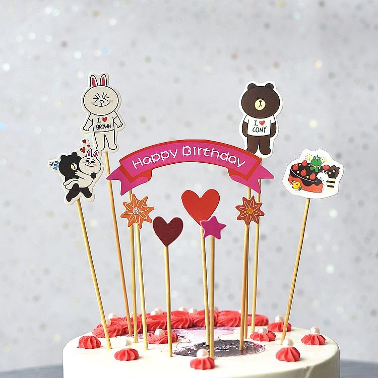 Que cắm set HPBD gấu thỏ