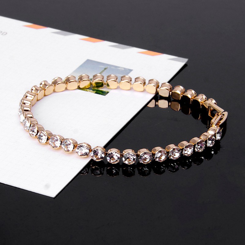 Vòng tay đính đá zircon lấp lánh thời trang tùy chọn màu sắc dành cho nữ