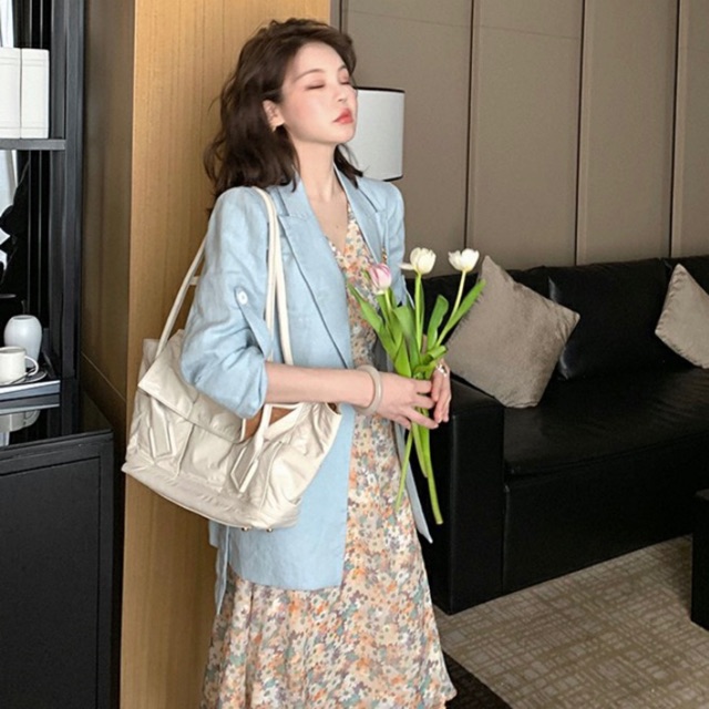 Váy hoa nhí cổ chéo dáng dài hoạ tiết hoa sáng màu Ulzzang style🌸 VKE 8029-2 Hàng Quảng Châu