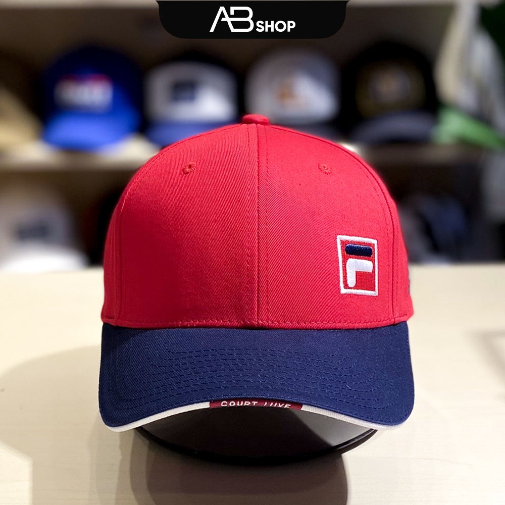 Mũ Lưỡi Trai FILA Cao Cấp 4 Màu Đen Đỏ Navy Trắng Phối Logo Basic AB-30201