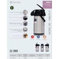 Phích Nước Rạng Đông 1 Lít, 2 Lít, 2,5 Lít Inox, Rót Nước Dạng Cần Bơm, Đế Xoay 360 Độ