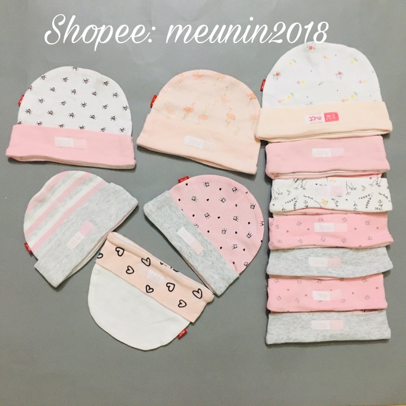 Mũ sơ sinh cho bé trai- bé gái cotton mềm hoạ tiết dễ thương