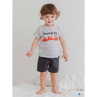 Quần áo trẻ em - Bộ cộc tay cotton giấy cho bé trai Cordi-i
