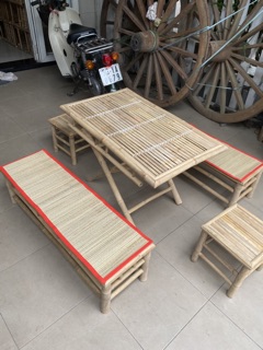 Bộ bàn ghế tre 7 món