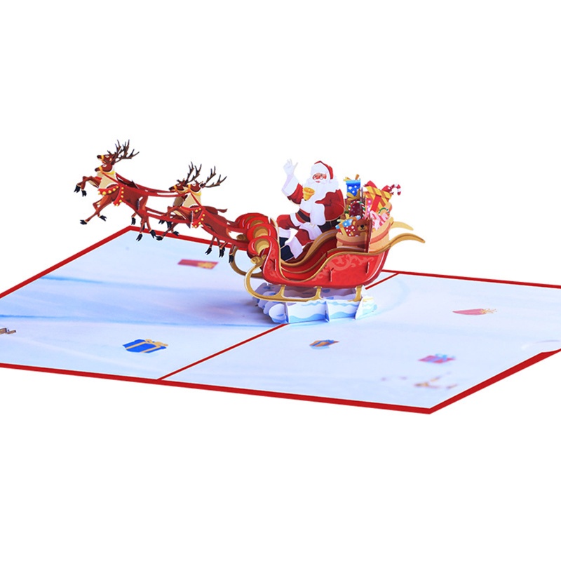 Thiệp Giáng Sinh Nổi 3D Hình Tuần Lộc Xinh Xắn Thẻ