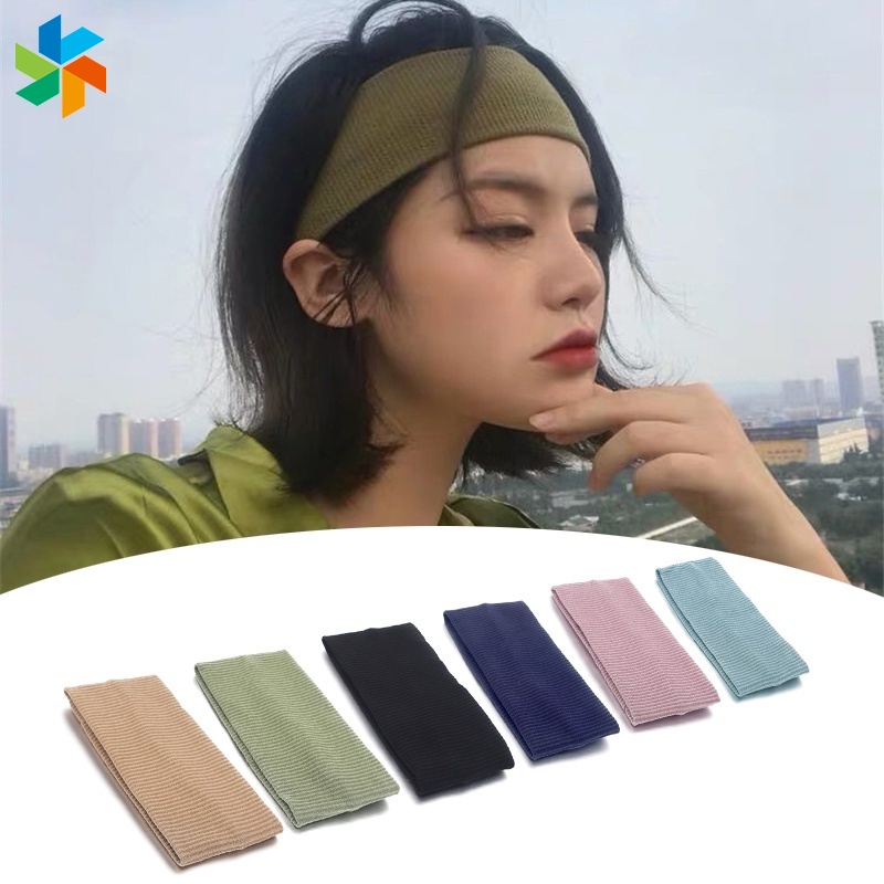1 Băng Đô Cài Tóc Dệt Kim Co Giãn Bản Rộng Dùng Tập Yoga / Nhảy / Thể Thao Jp60Vn