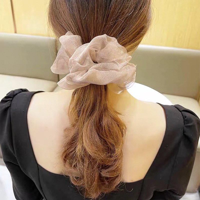 Dây buộc tóc cao su co giãn đính ngọc trai thời trang Pháp cho nữ