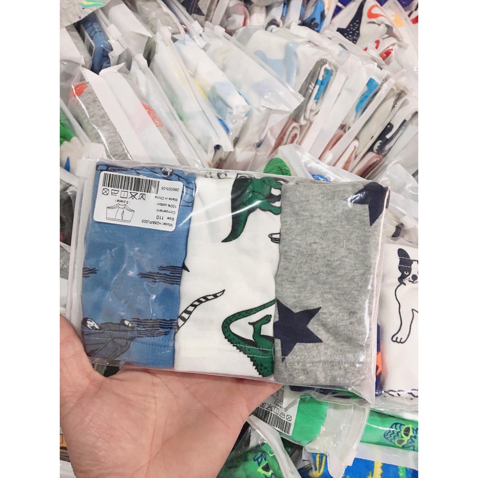 Set 3 Quần Sịp Đùi Cotton 13-30kg Bé Trai Co Dãn Thoáng Mát