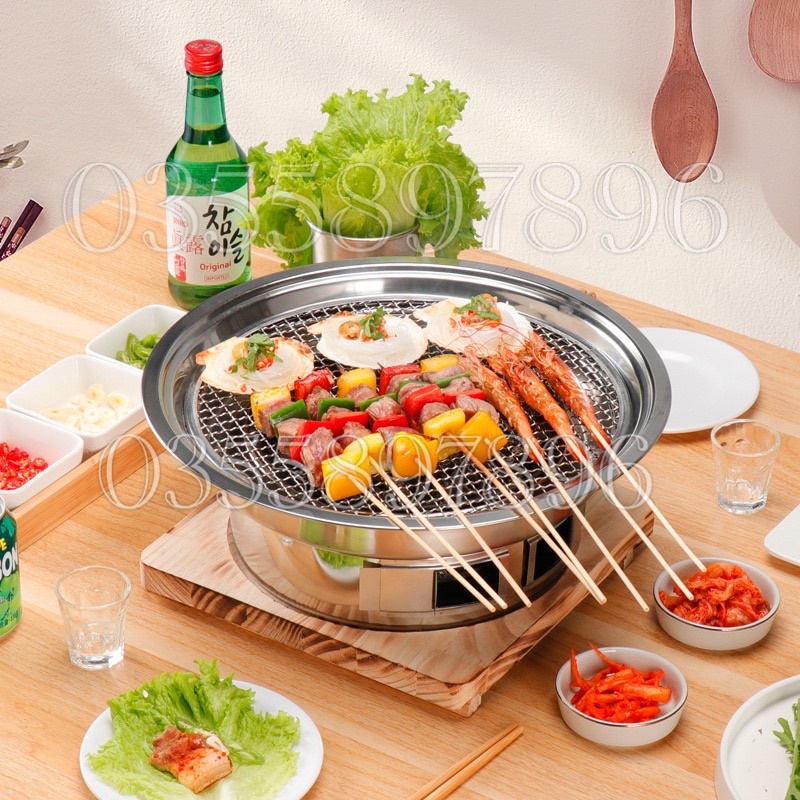 Bếp Nướng Than Hoa  BBQ Than Hoa Không Khói Cao Cấp Sét bếp 5 món