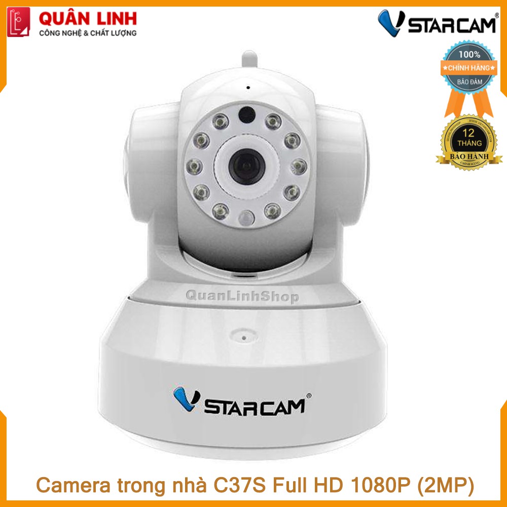 Camera Wifi IP Vstarcam C37s Full HD 1080P kèm thẻ 64GB