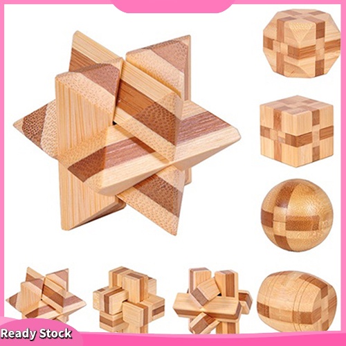 Khối gỗ đồ chơi lắp ráp trí tuệ thú vị kích thước 4.5cm x 4.5cm x 4.5cm cho trẻ em và người lớn