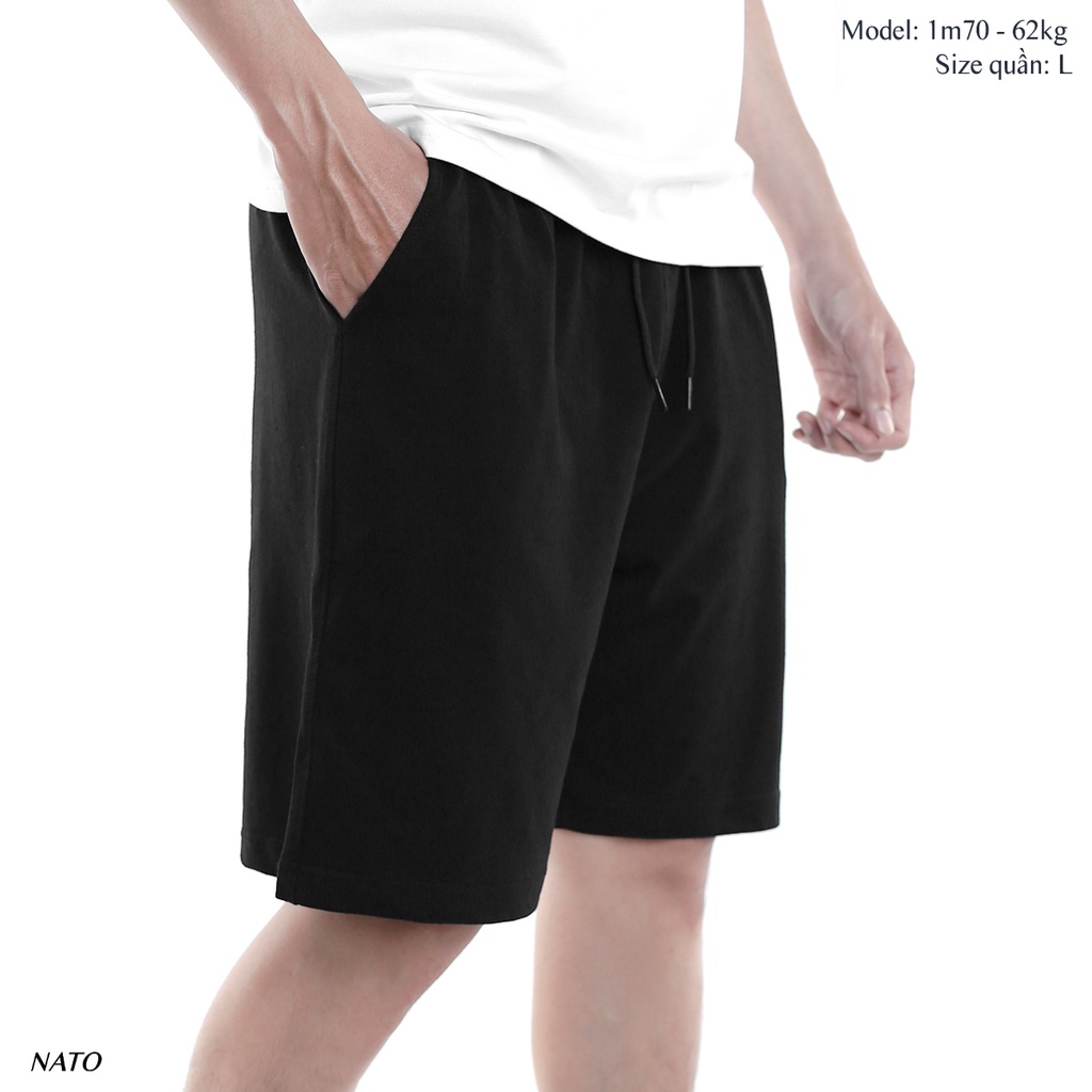 Quần Short Nam ULTRA Vải 100% Cotton Co Giãn Cao Cấp Có Túi Dây Trơn Basic Màu Xám Đen Đẹp Quần Thể Thao Ngắn Đùi NATO