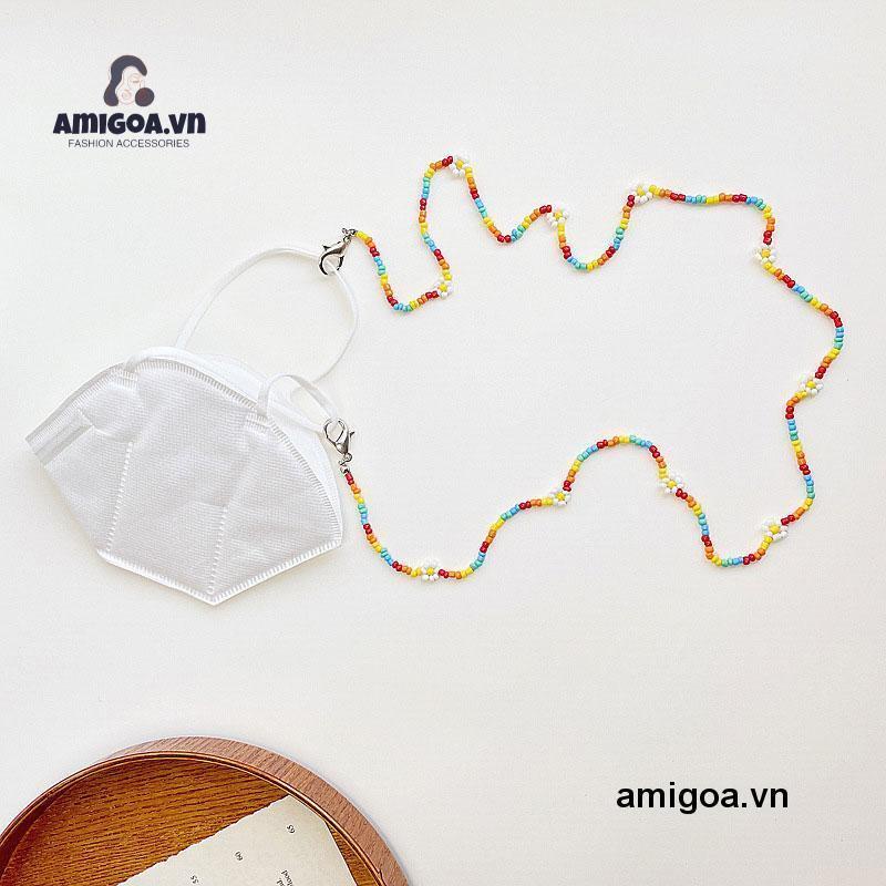 ✨✨Chuỗi Hạt Gạo Dệt Kim Và Hoa Nhỏ Đa Năng Làm Mặt Nạ Mắt Kính Cho Trẻ Em