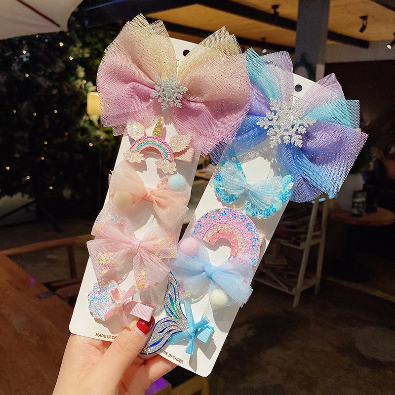 Kẹp tóc nơ công chúa xinh xắn cho bé