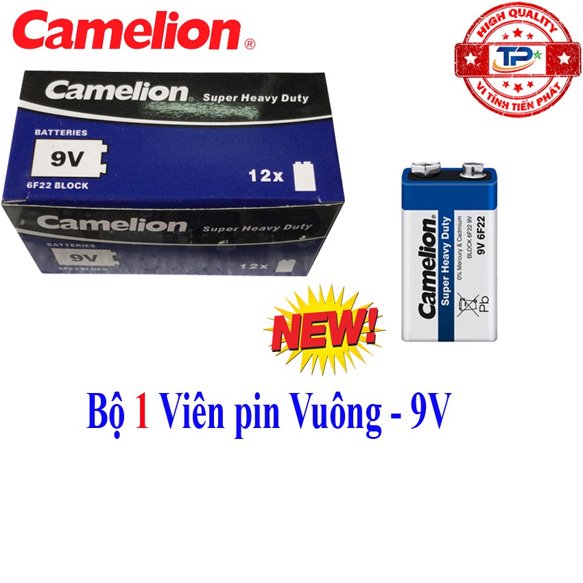 Bộ 1 Viên Pin vuông 9V Camelion Super Heavy Duty Battery - 6F22