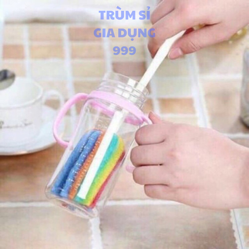 Cọ rửa ly, bình nước 7 màu, Cọ rửa ly tách bình sữa cọ rửa cứng cáp rửa sạch sẽ.dụng cụ rửa ly