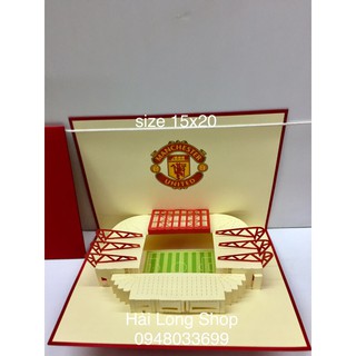 Sân bóng -  Stadium  - Thiệp 3D  ( mở 90 độ)