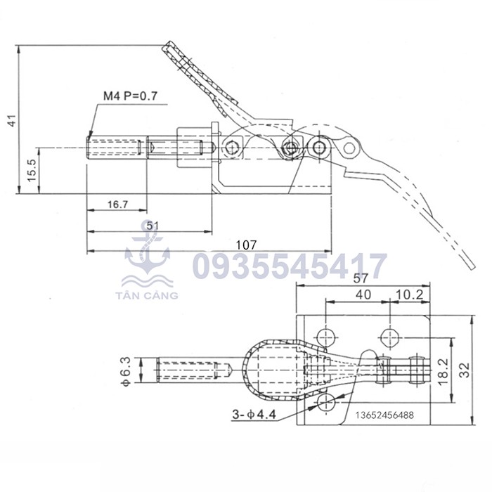 Chặn thẳng bàn cưa nhỏ loại 11cm