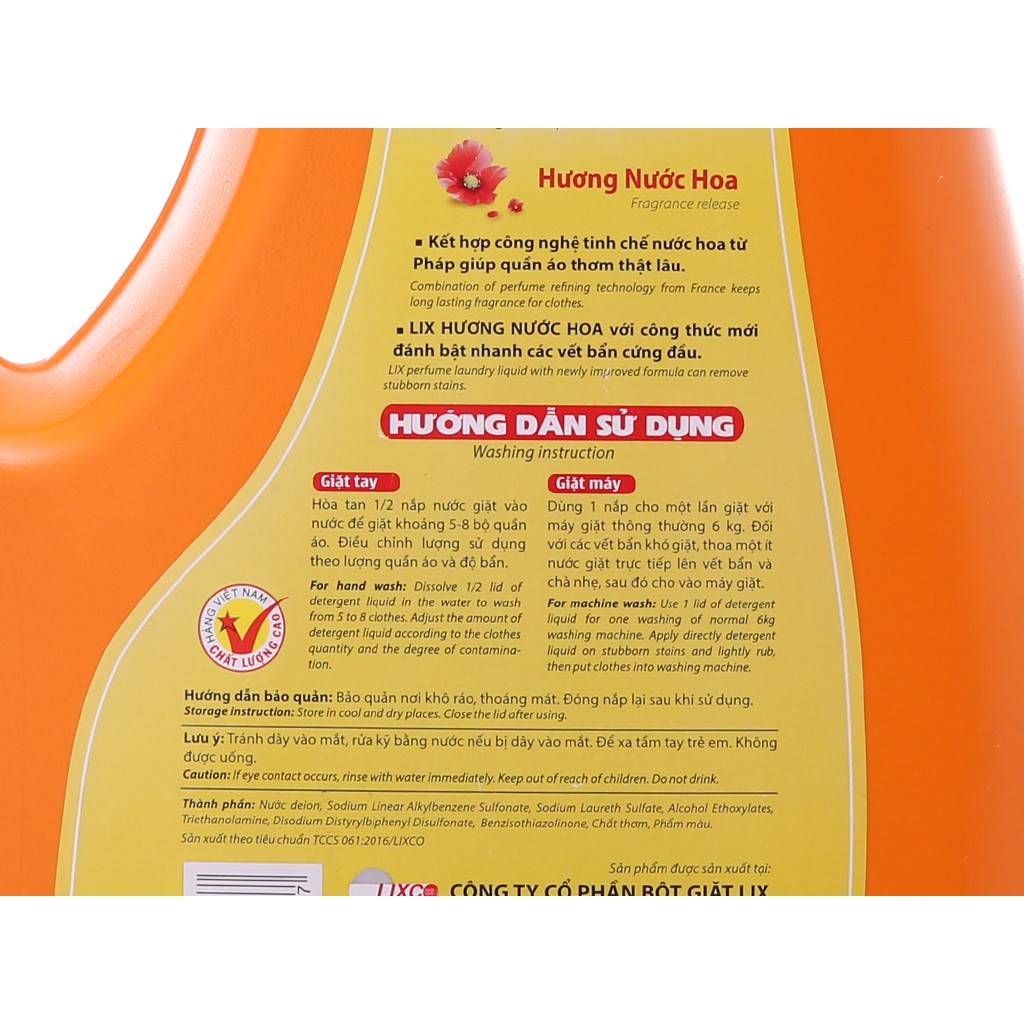 Combo 3 chai Nước giặt Lix hương nước hoa 3,8L-3.6kg (mới)