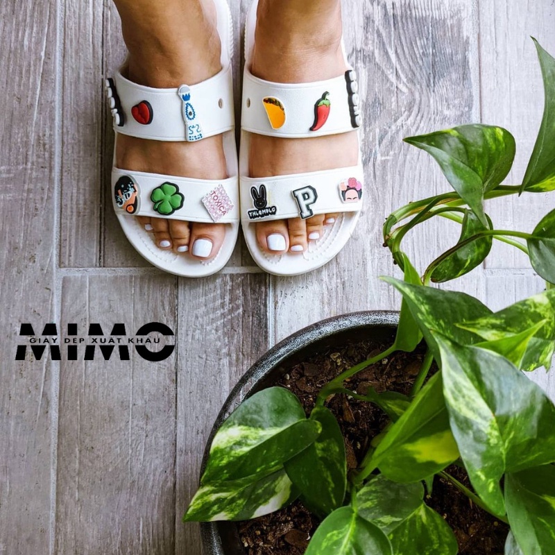 [Tặng 10 jibit] - Dép Lê 2 Quai Màu Trắng Cực Êm Mềm Nhẹ, Bền Đẹp, Full Box Xịn Xò