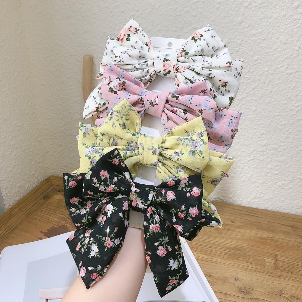JONYE Kẹp Tóc Nơ Vải Chiffon Thời Trang Cho Nữ