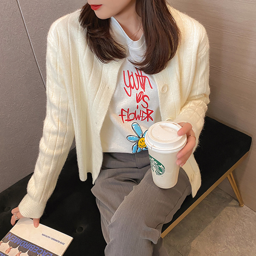 Áo Cardigan Len Dệt Kim Dáng Rộng Mỏng Màu Trơn Họa Tiết Kẻ Sọc Thời Trang Xuân Thu Phong Cách Phương Tây Cho Nữ