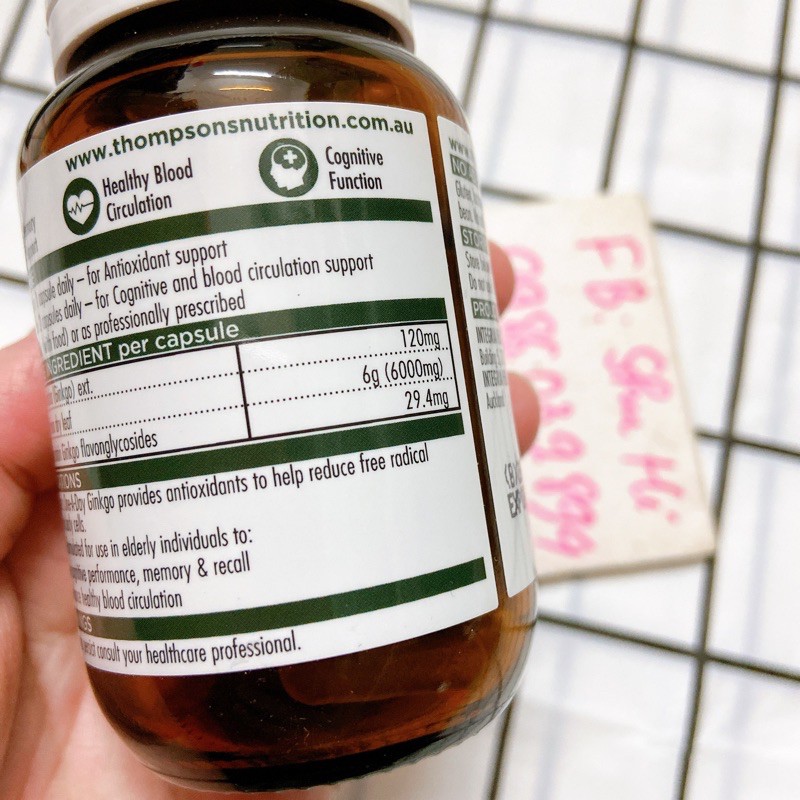 Viên uống bổ não, hoạt huyết dưỡng não - Thompson's One-A-Day Ginkgo 6000mg 60 viên - đủ bill Chemist Úc | BigBuy360 - bigbuy360.vn