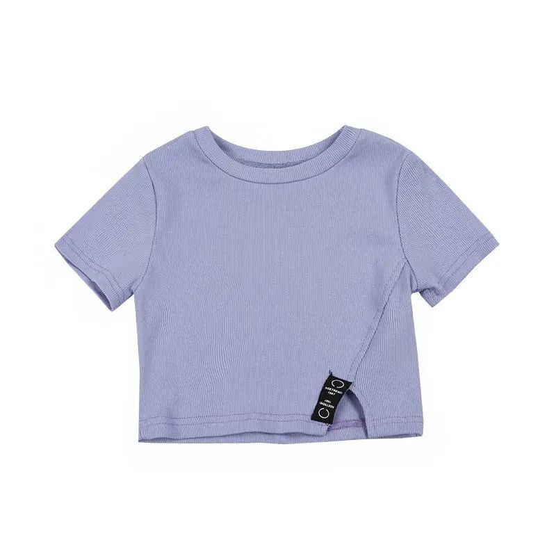 Áo Thun Tay Ngắn Màu Sắc Đơn Giản Phong Cách Hàn Quốc Cho Nữ