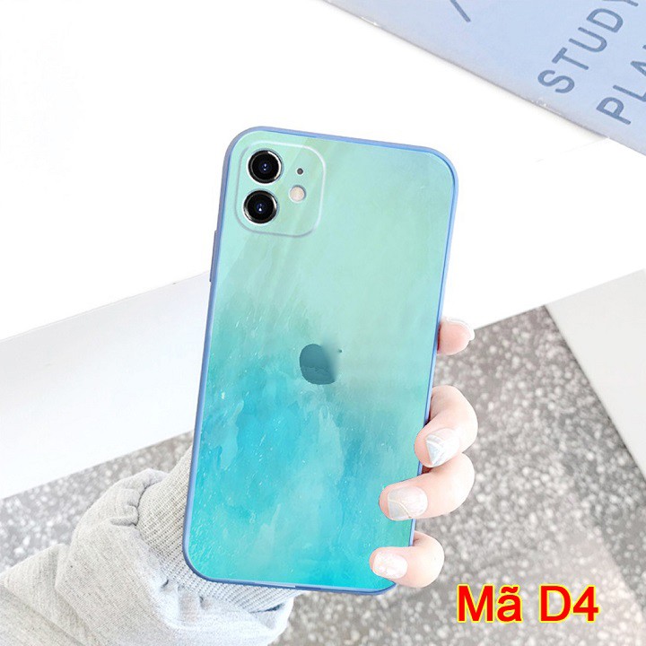 Ốp lưng Cho iphone - Viền vuông dẻo màu loang ip 6/6plus/6s/6splus/7/7plus/8/8plus/x/xs Max/11/12/pro/max/promax đẹp