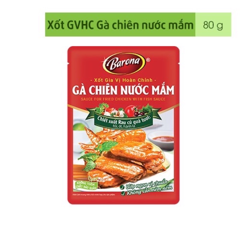 Xốt gia vị hoàn chỉnh Barona các vị 80g