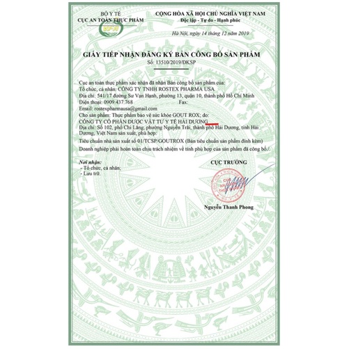 GOUT ROX thảo dược giảm acid uric, giảm gút, giảm sưng đau khớp - Chai 50 viên [GOUT ROX]