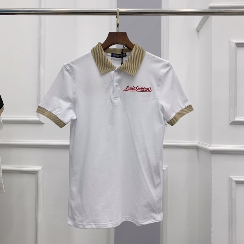 Áo polo cổ len chữ thêu ngực PL79 và sau lưng kèm ảnh thật tại shop Pl79