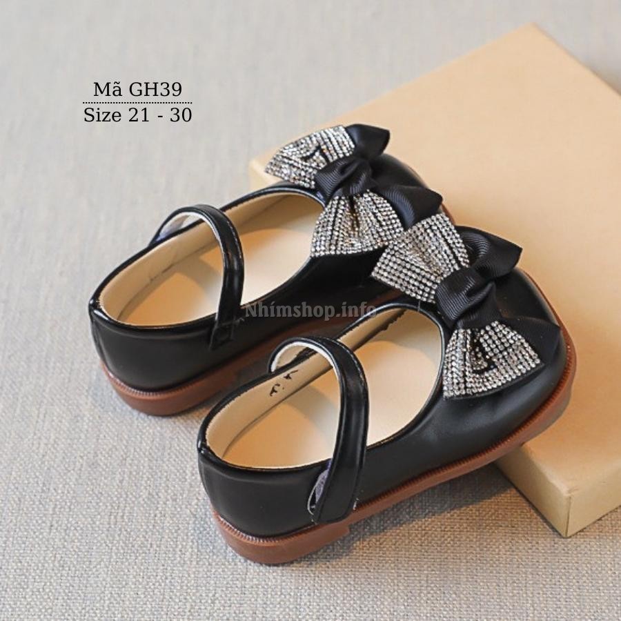 Giày búp bê bé gái 1 2 3 4 5 tuổi màu đen mang êm nhẹ phong cách Vintage cho bé đi học đi chơi mặc áo dài siêu xinh GH39