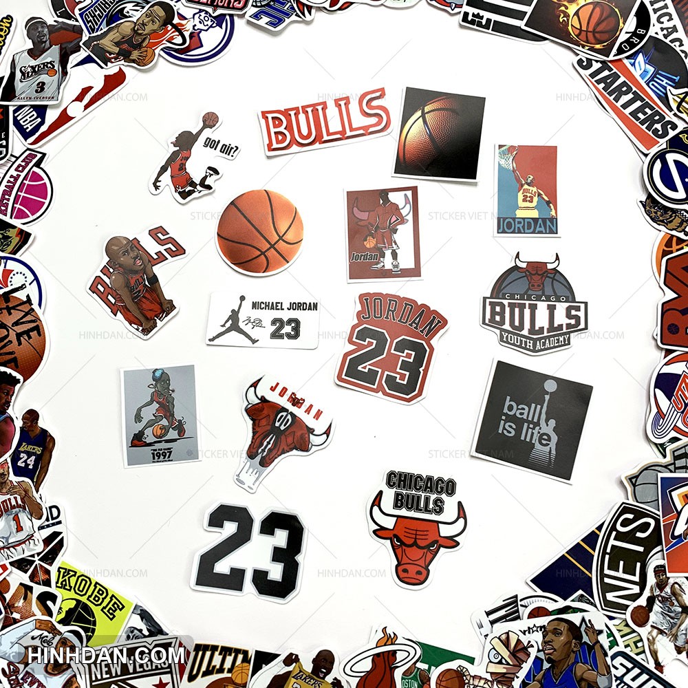 NBA Stickers - Hình dán Bóng Rổ - Chất liệu PVC cao cấp chống nước - Kích thước 4-7cm - Sticker Việt Nam