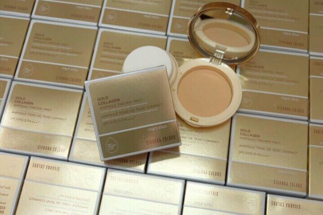 Phấn nén siêu mịn SIVANNA COLORS Gold Collagen