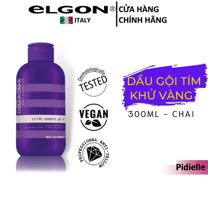 DẦU GỘI TÍM KHỬ VÀNG chai 300ml ELGON SILVER SHAMPOO 300ML