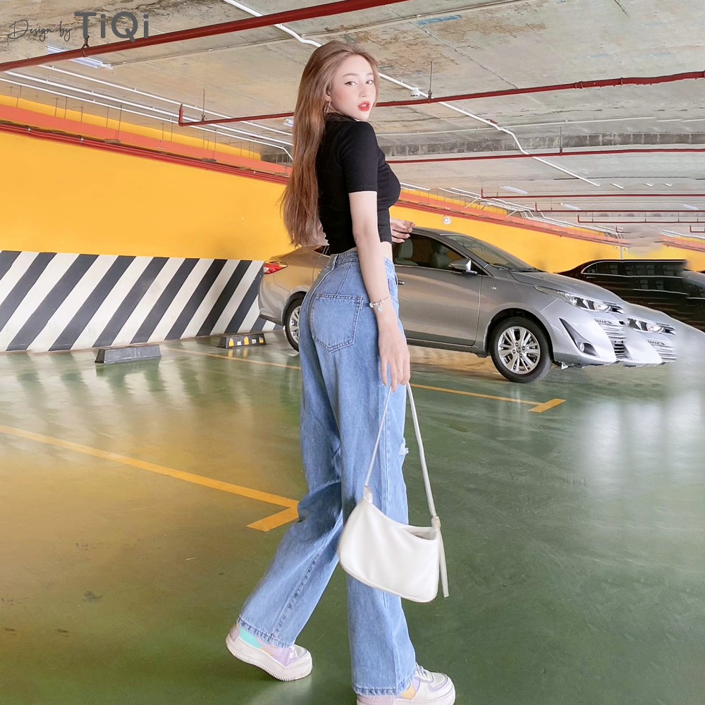 Quần Jean Ống Rộng Nữ TiQi Jeans Phong Cách Streetwear B2-1891