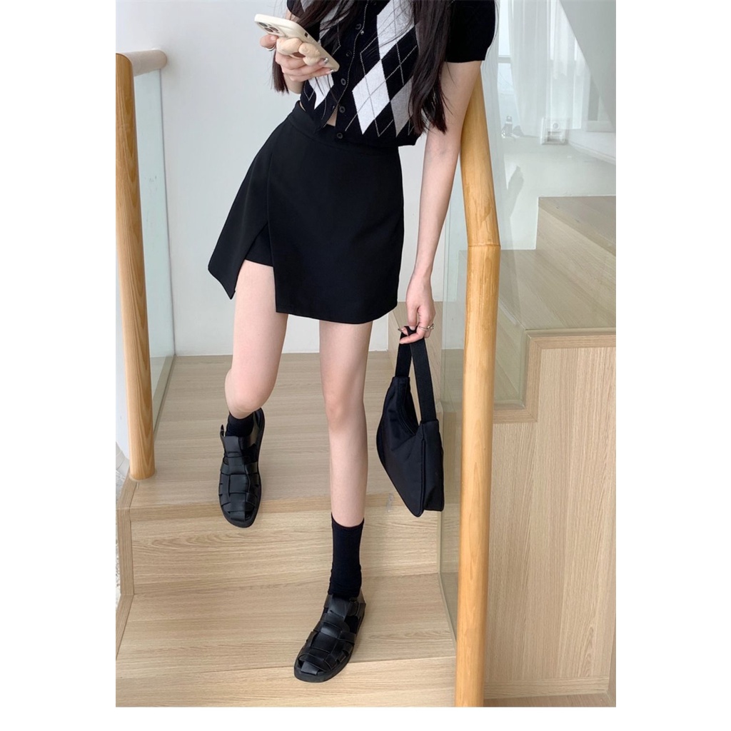 Chân Váy Ngắn Chữ A Lưng Cao Xẻ Tà Thời Trang Mùa Hè Mới 2022 Cho Nữ