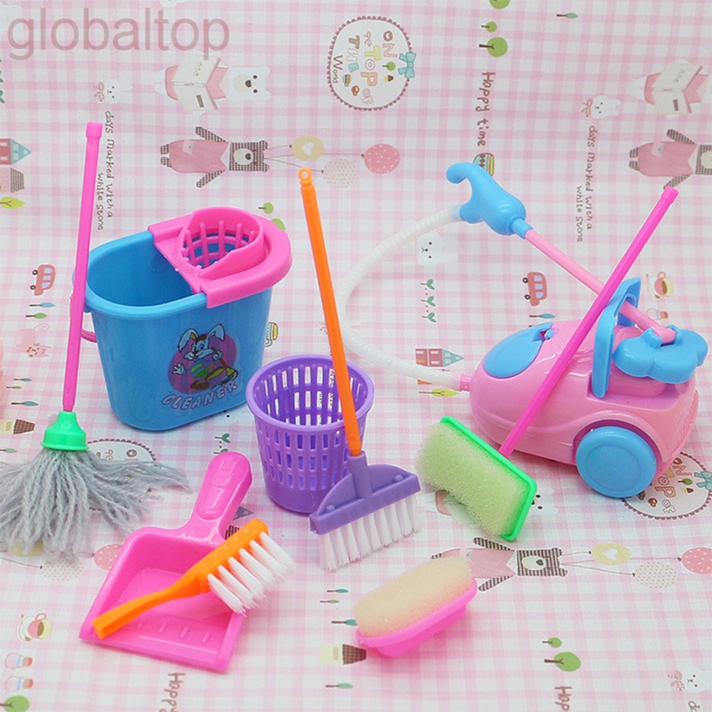 Set 9 món đồ chơi lau dọn nhà cửa dễ thương cho bé
