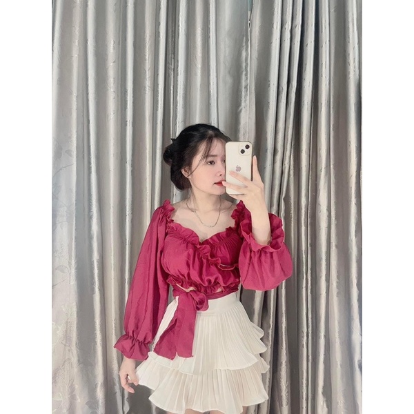 ÁO VOAN CỘT EO TAY DÀI