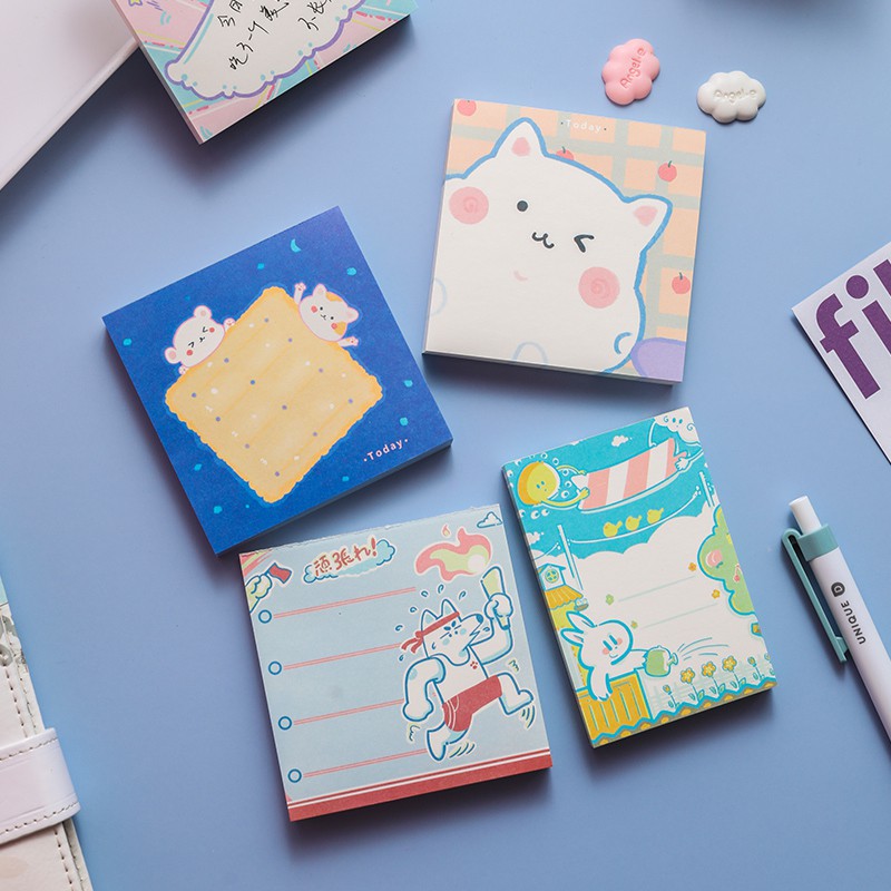 Giấy Ghi Chú Họa Tiết Hoạt Hình Phong Cách Hàn Quốc