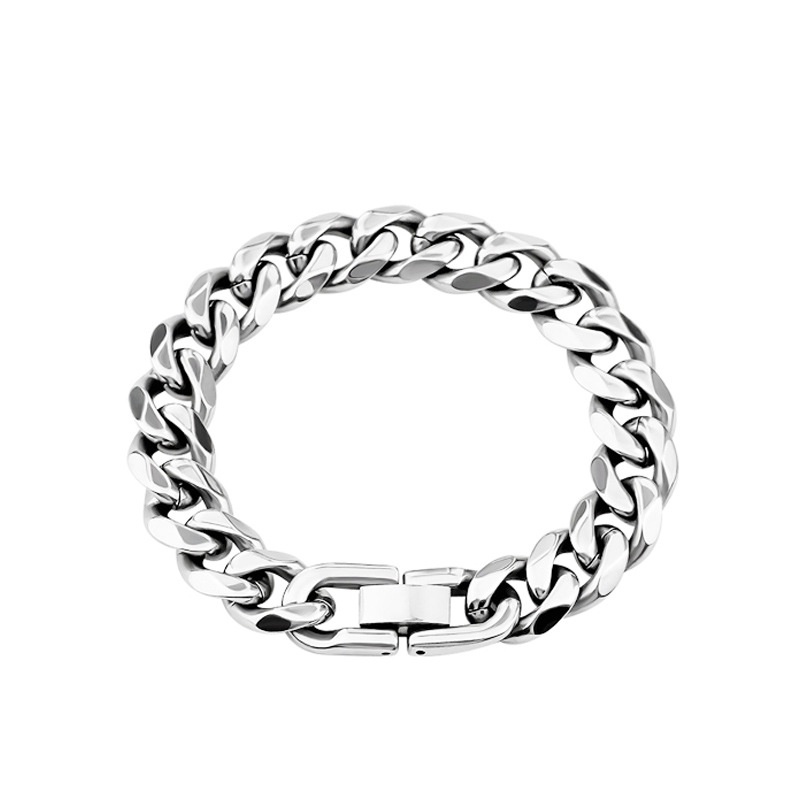 Vòng Đeo Tay Nam Nữ Thép Titan Không Gỉ Xích Cuban 10mm Basic CICI