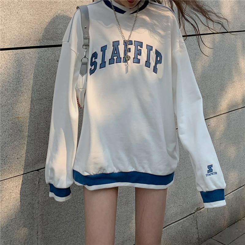 Áo sweater dáng rộng thời trang phong cách Hàn Quốc dành cho nữ