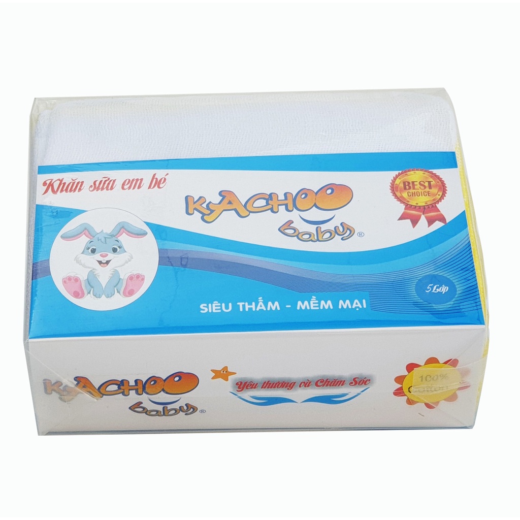 Combo 10 khăn sữa cao cấp 5 lớp Kachoobaby 26 x 31cm