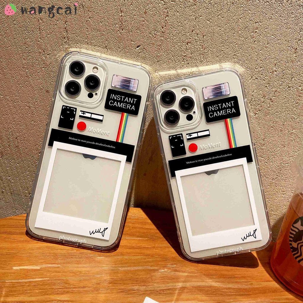 Samsung Galaxy A03s A02s A02 A30 A20 A20s A72 A52 A71 A51 A42 A32 A22 A31 A21s A12 A11 4G 5G Phone Case Polaroid Instant Camera Transparent Clear Simple Put Photo Picture Soft TPU Casing Cases Case Cover
