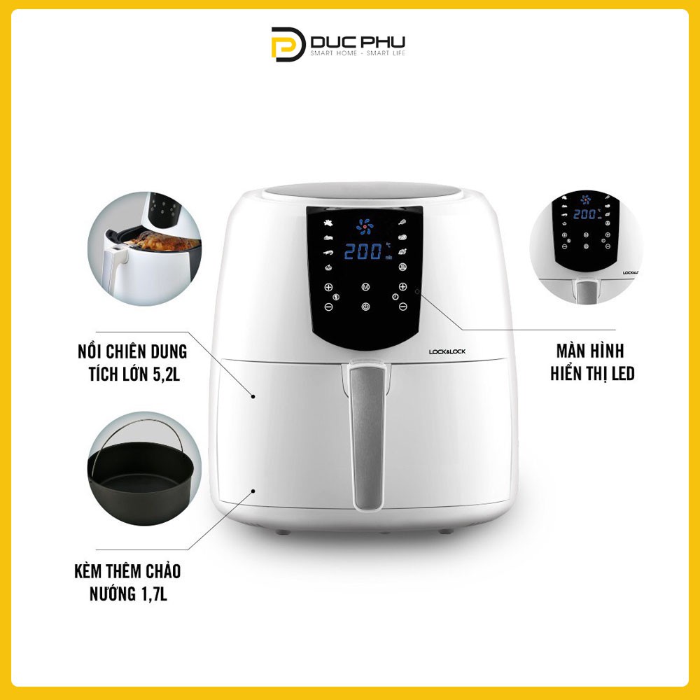 Nồi Chiên Không Dầu Jumbo Plus Air Fryer 5.2L Màu trắng EJF357WHT