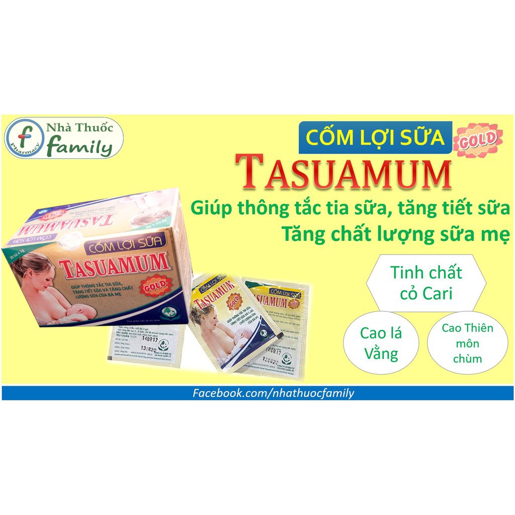 Cốm lợi sữa TASUAMUM GOLD (Hộp 20 gói) cho mẹ sau sinh